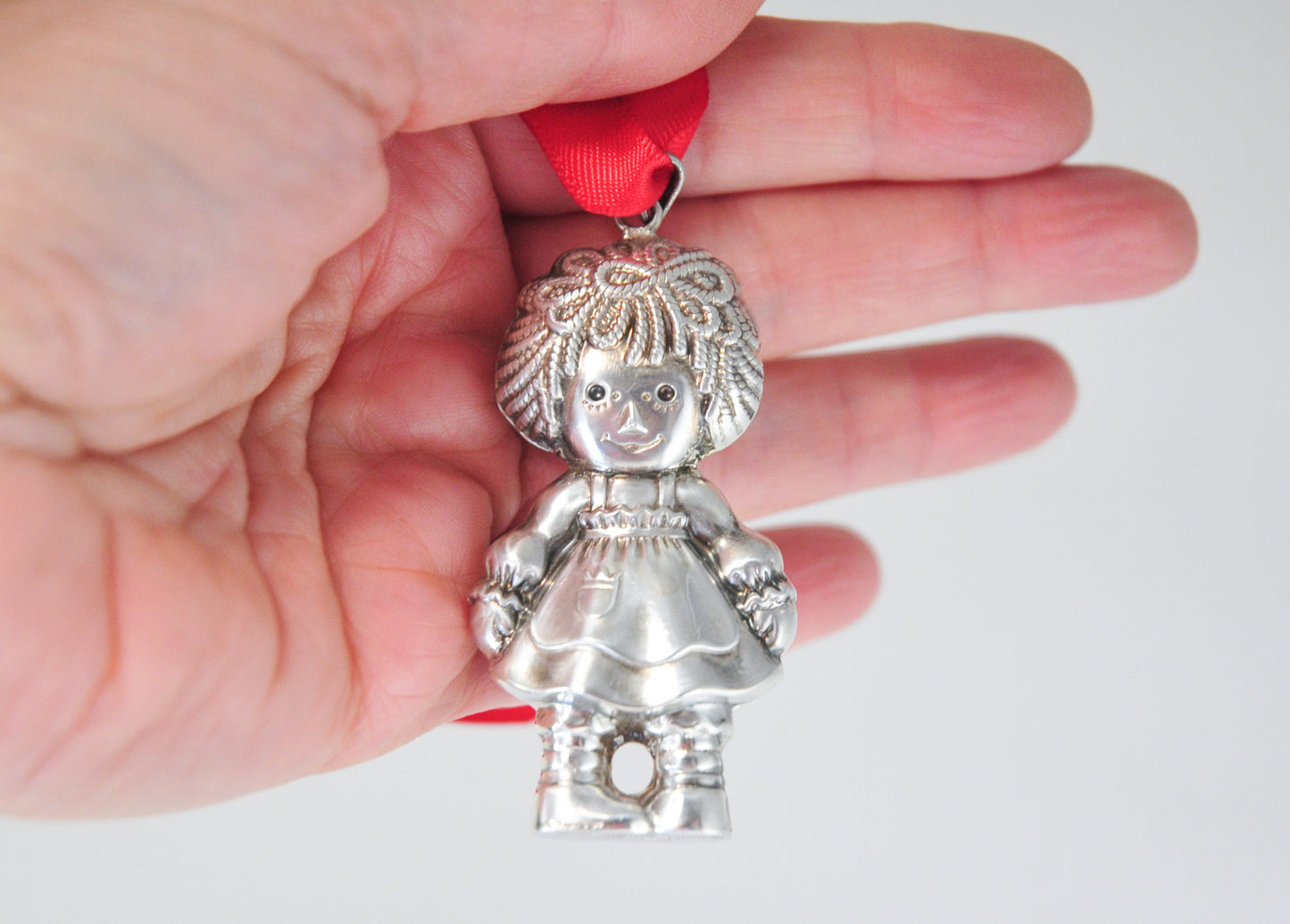 Vintage 1975 Sterling Silver Raggedy Ann Ornament