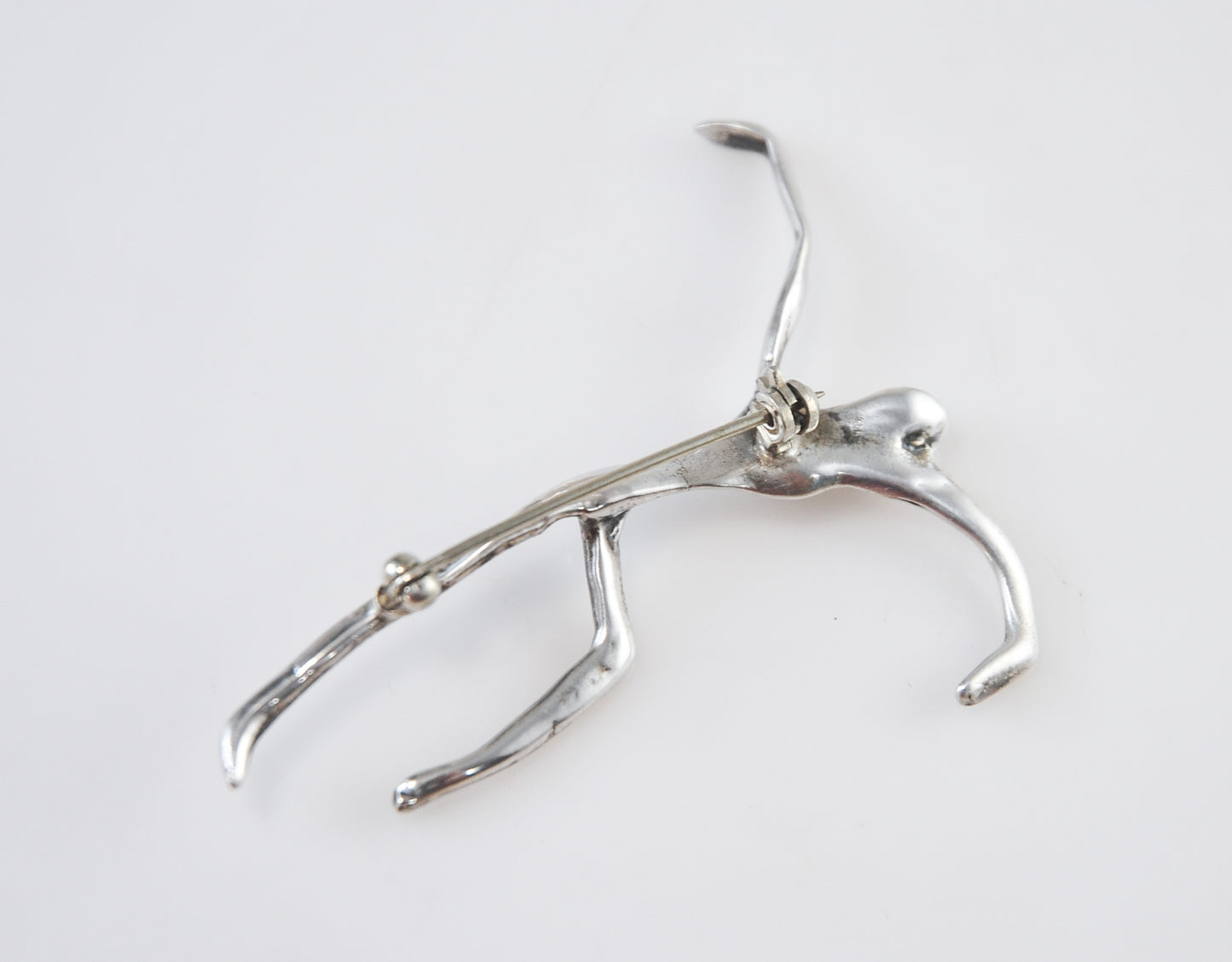 Large Modernist Sterling Silver Dancer Brooch