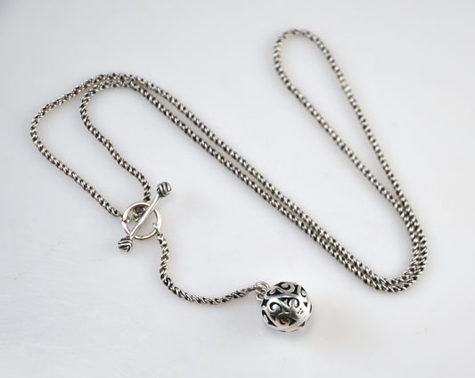 Silpada Sterling Silver Simple Delight Lariat Ball Necklace