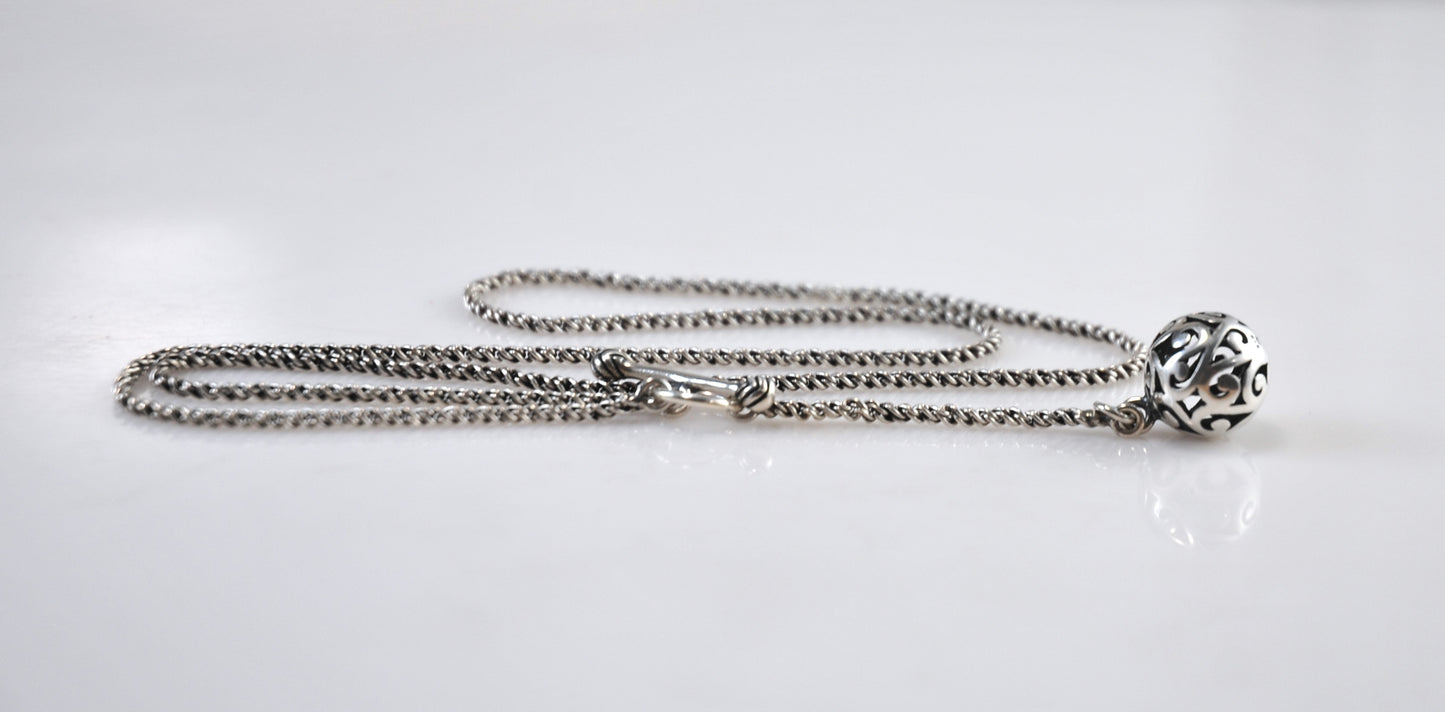 Silpada Sterling Silver Simple Delight Lariat Ball Necklace