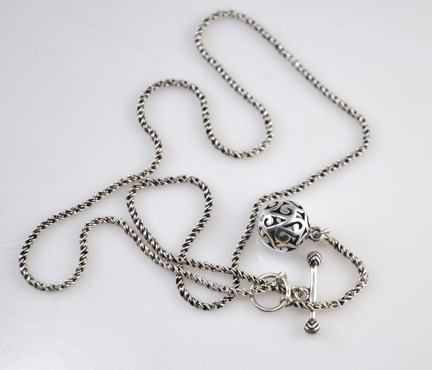 Silpada Sterling Silver Simple Delight Lariat Ball Necklace