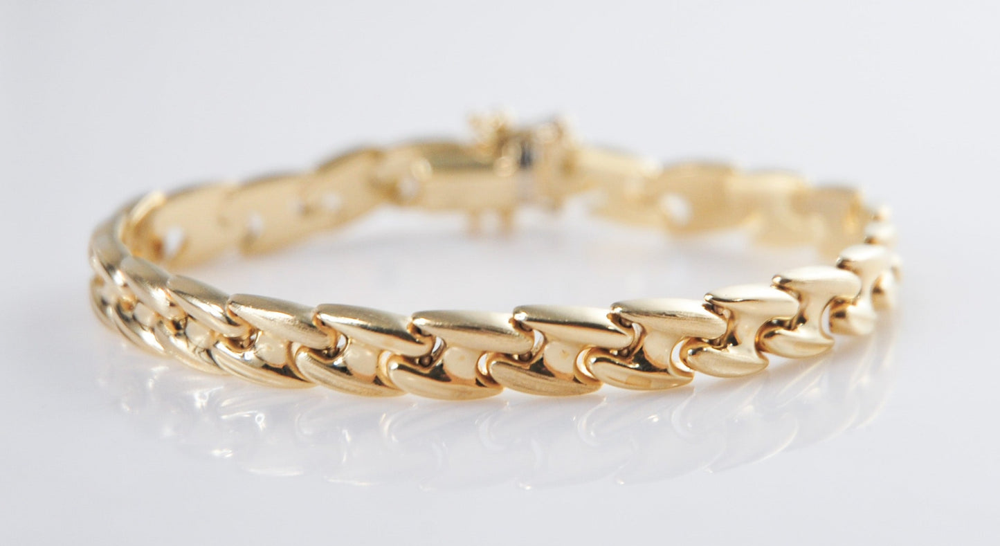 Italy 14K Gold Fancy Link Bracelet