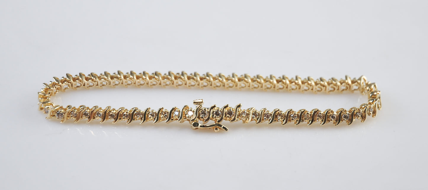 14K Gold 2ct tw Diamond Tennis Bracelet