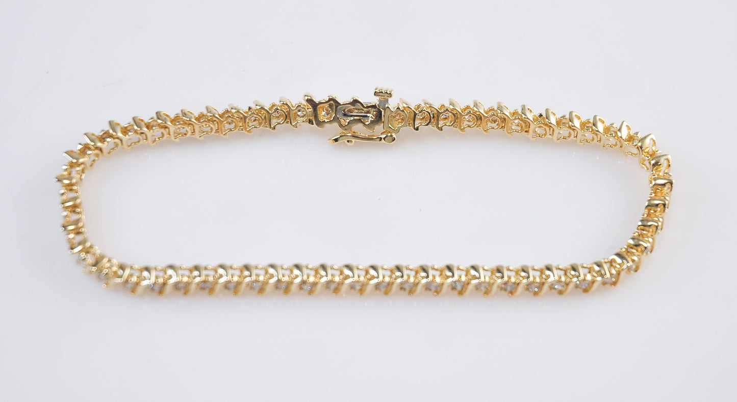 14K Gold 2ct tw Diamond Tennis Bracelet