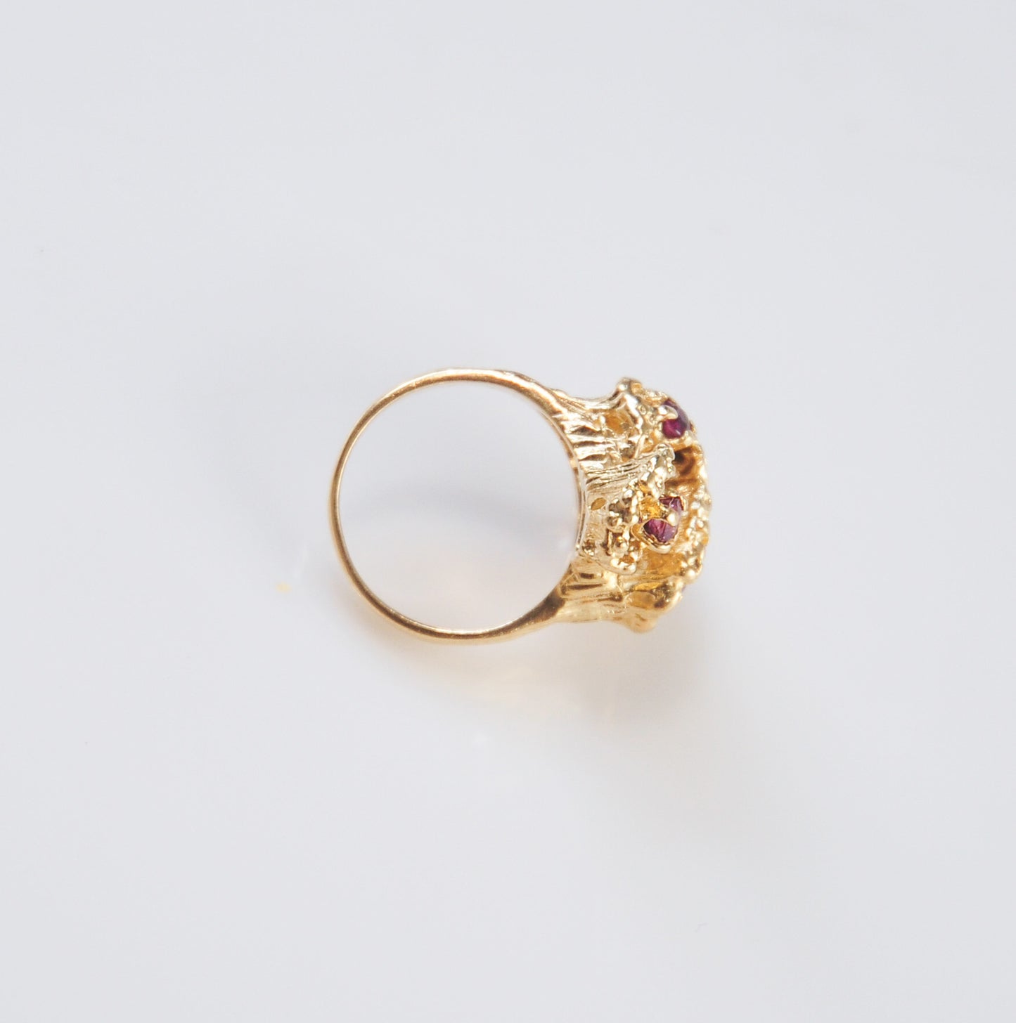 Heavy Vintage 14K Gold Ruby Ring