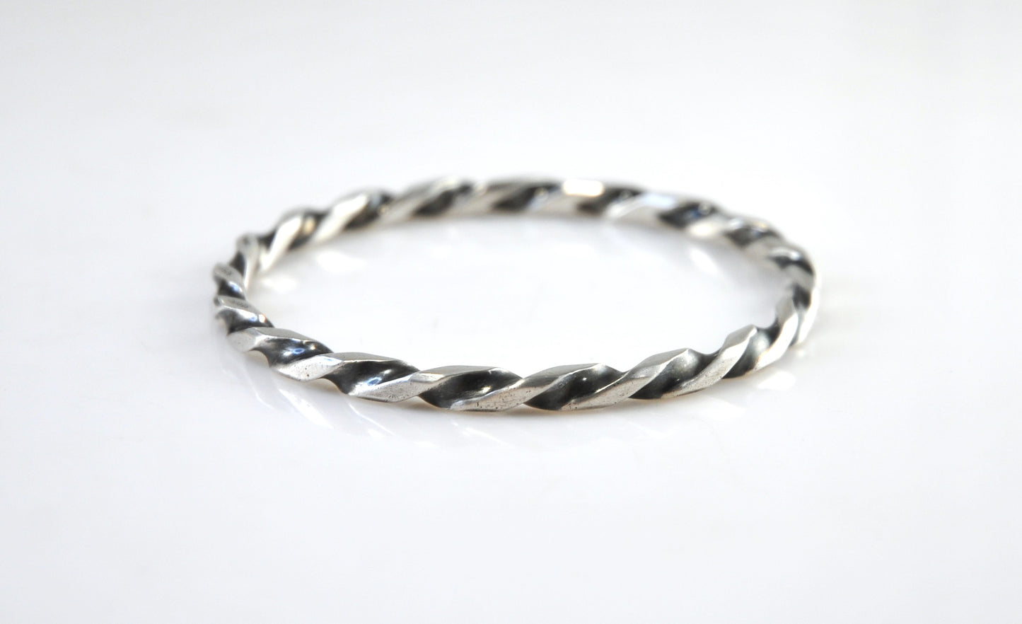 Denmark Designer Sterling Silver Twisted Bangle Bracelet