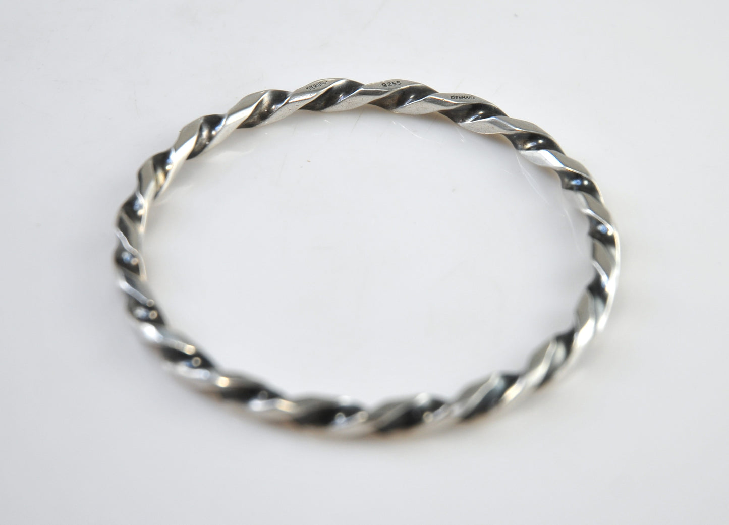 Denmark Designer Sterling Silver Twisted Bangle Bracelet