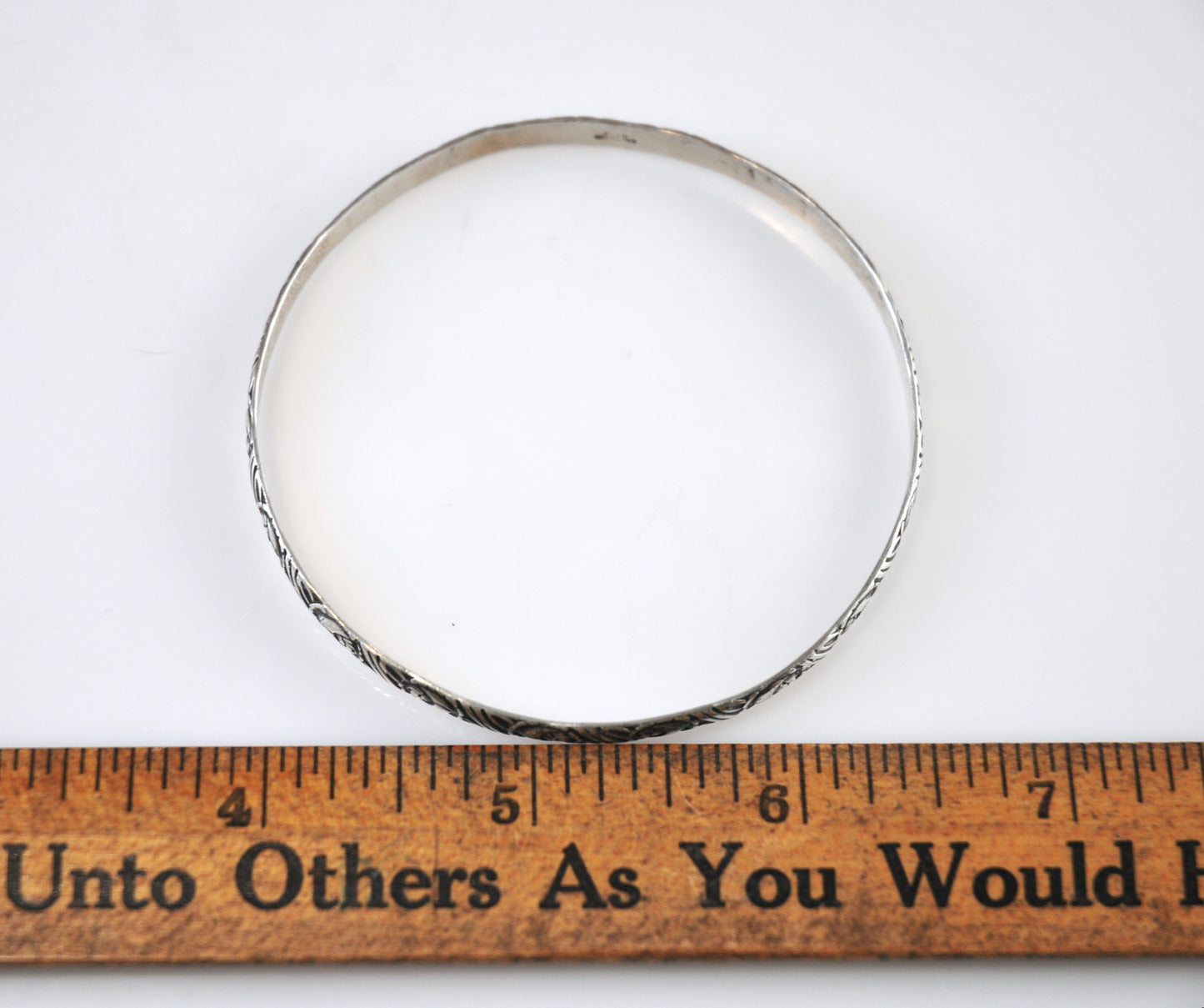 Vintage Beau Sterling Silver Rose Bangle Bracelet