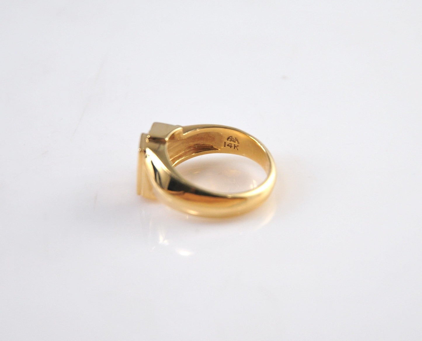 Heavy Designer Solid 14K Gold Aces Ring