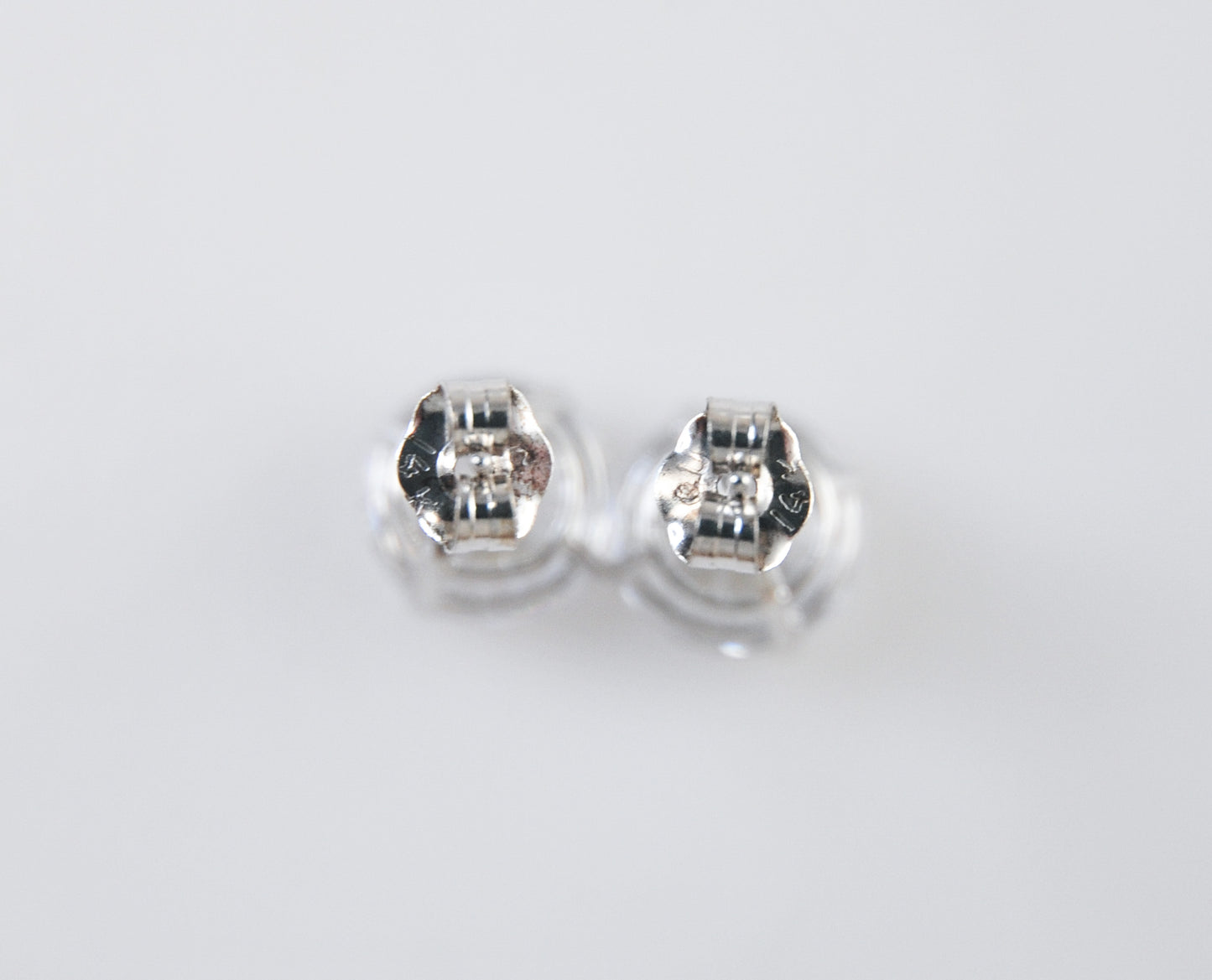 Designer 14K White Gold 6.5mm CZ Stud Earrings