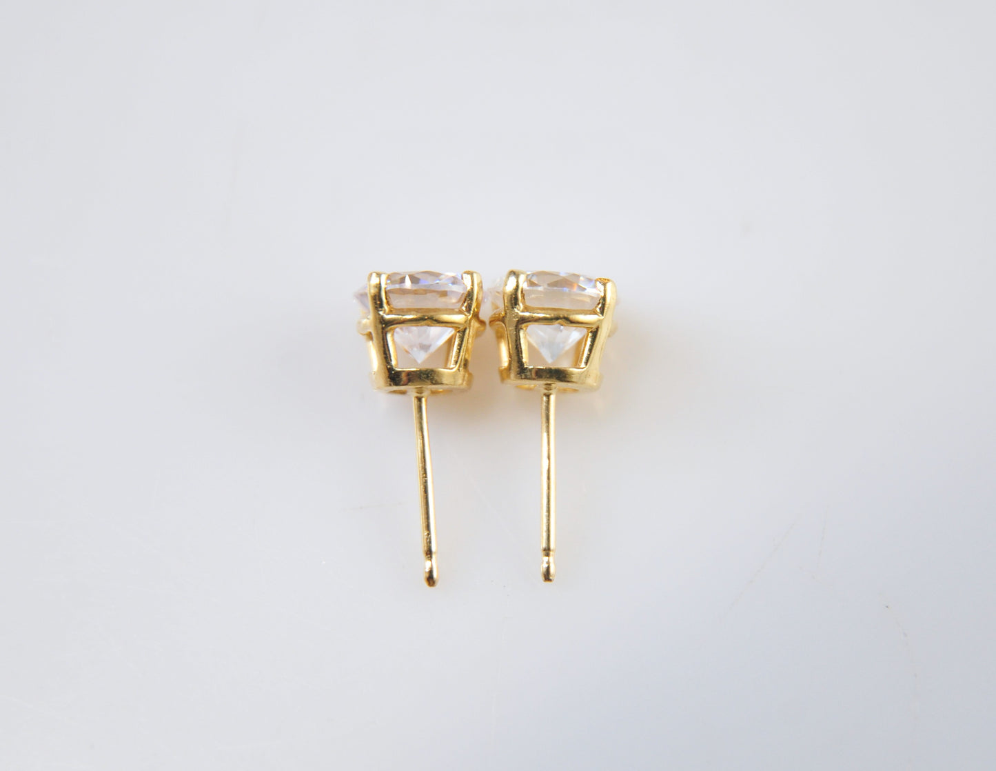 14K Yellow Gold 6mm CZ Stud Earrings