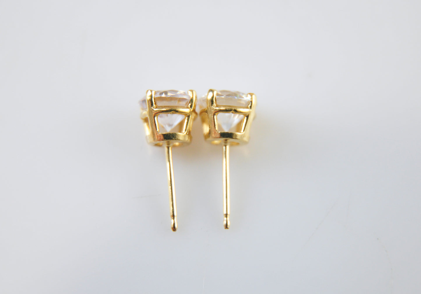 14K Yellow Gold 6mm CZ Stud Earrings