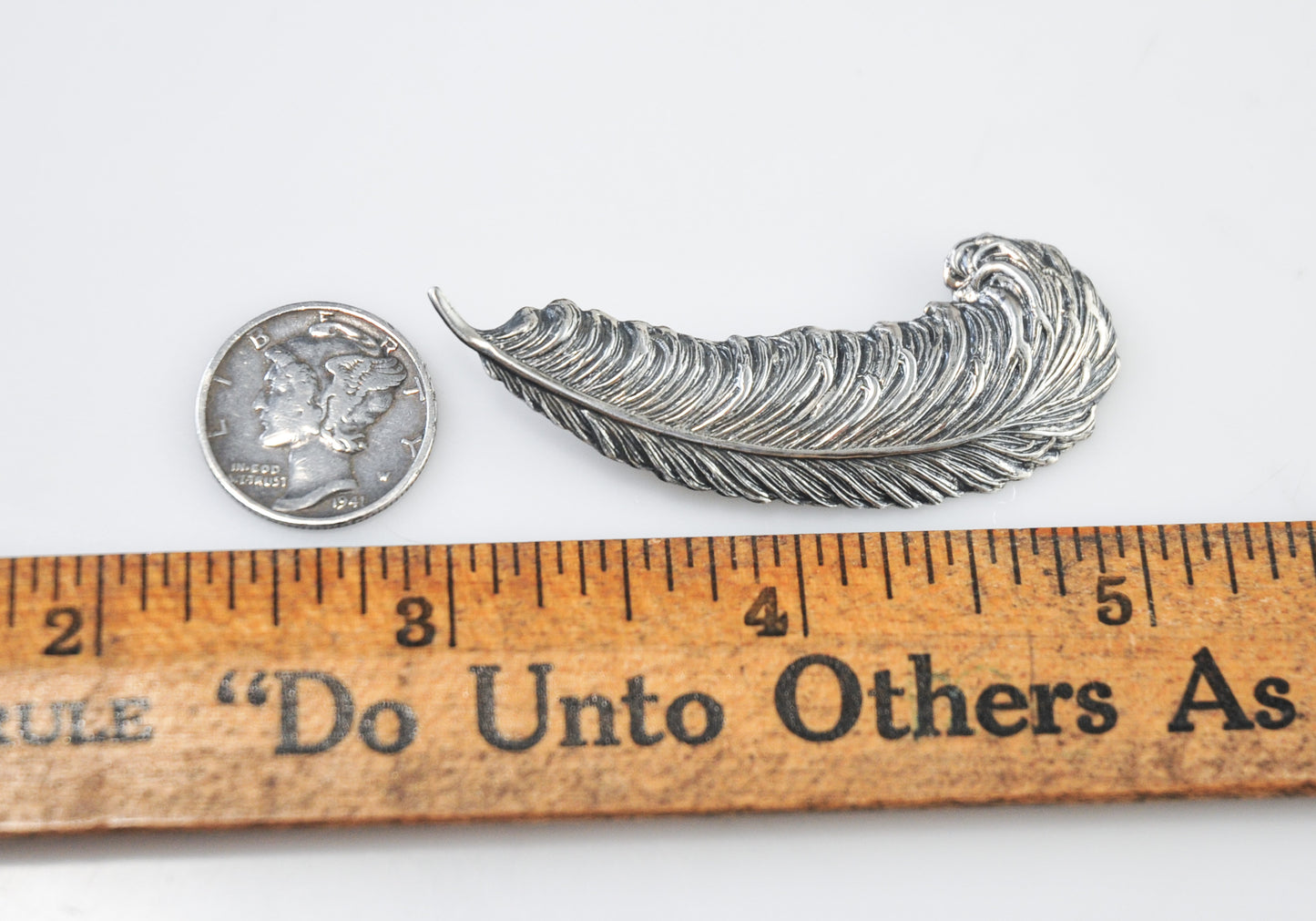 Vintage Beau Sterling Feather Brooch