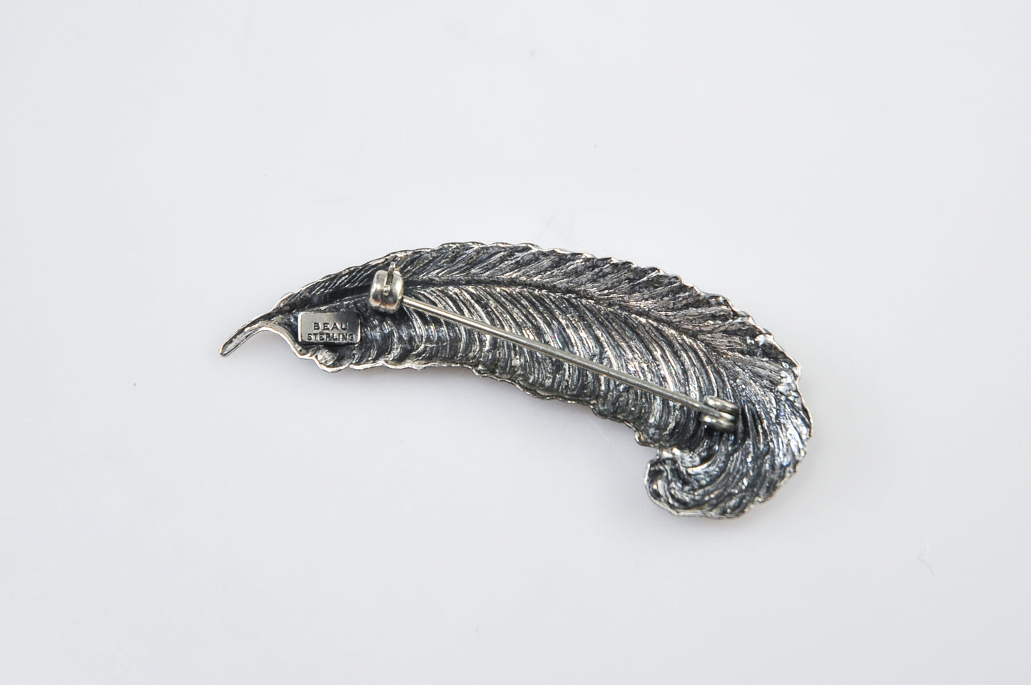 Vintage Beau Sterling Feather Brooch