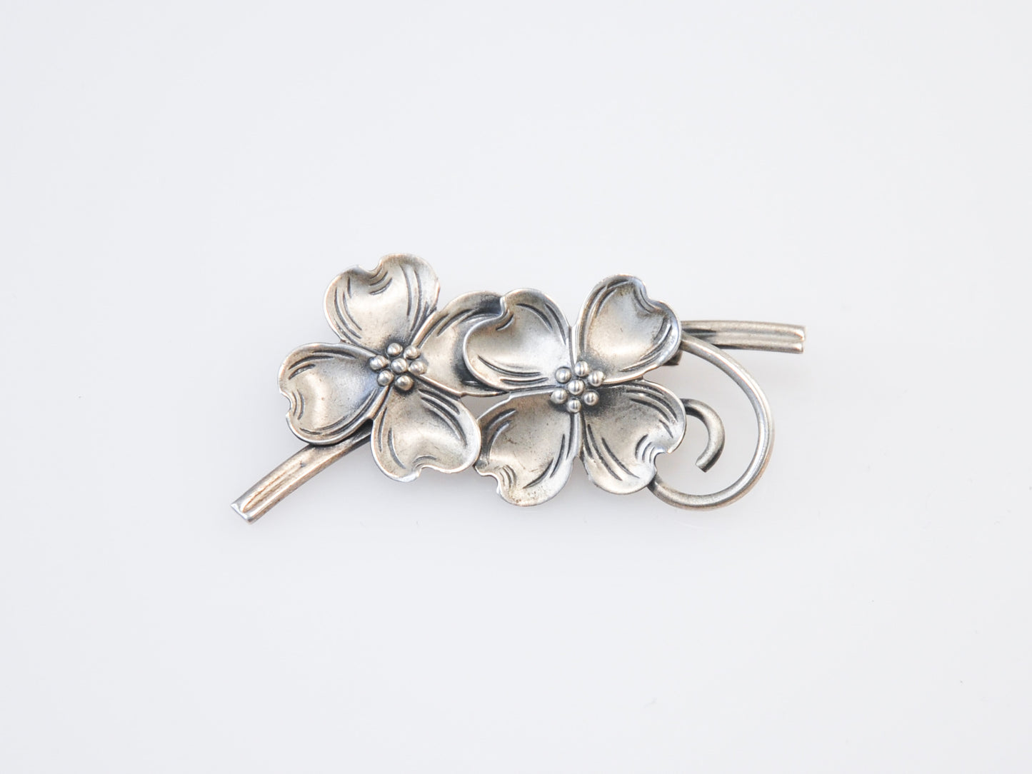 Vintage Beau Sterling Silver Dogwood Flower Brooch