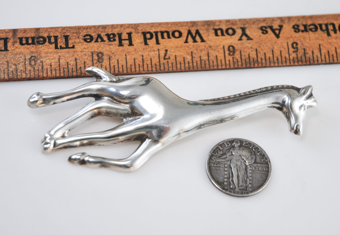 LARGE Sterling Silver Giraffe Brooch