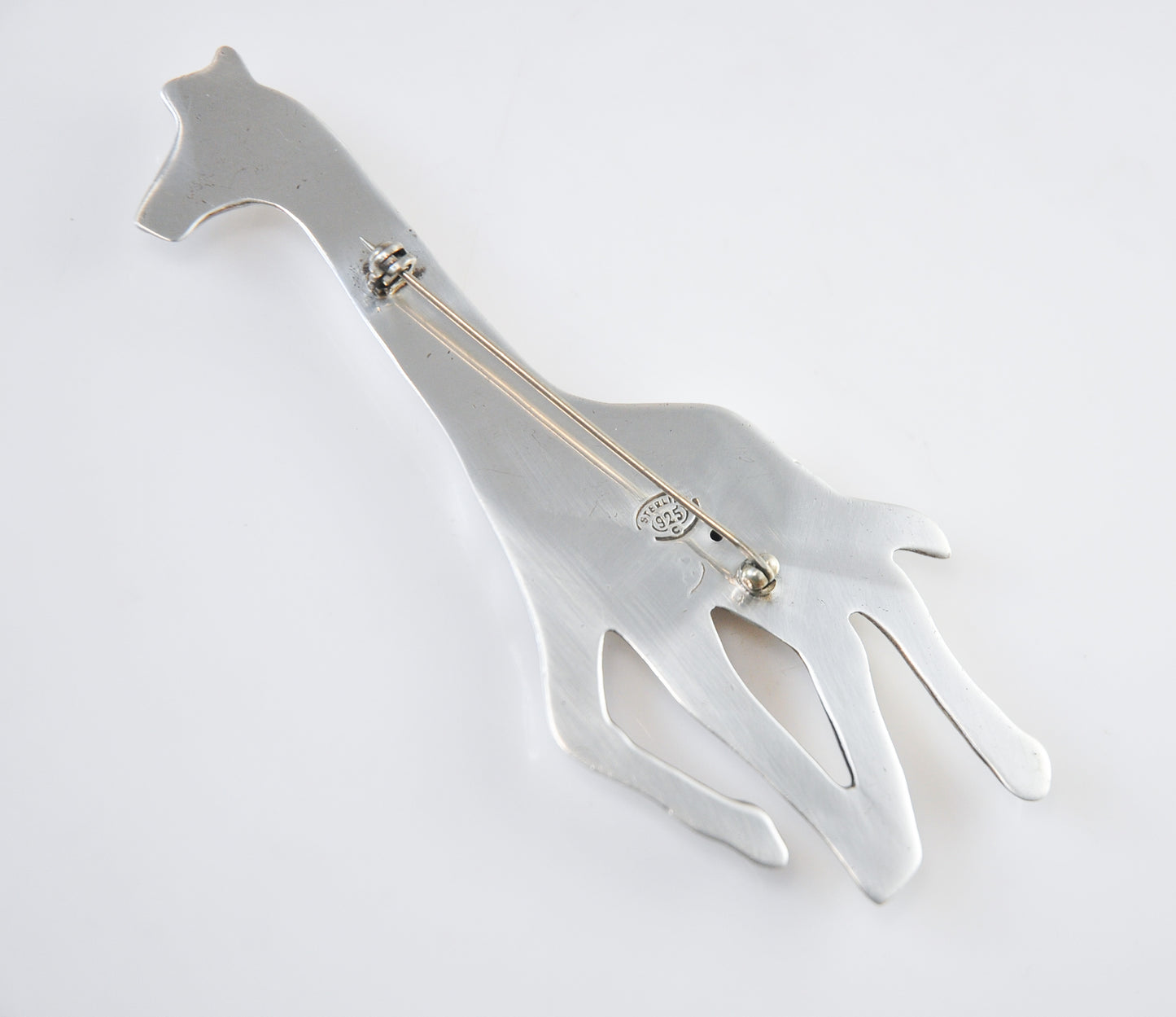 LARGE Sterling Silver Giraffe Brooch