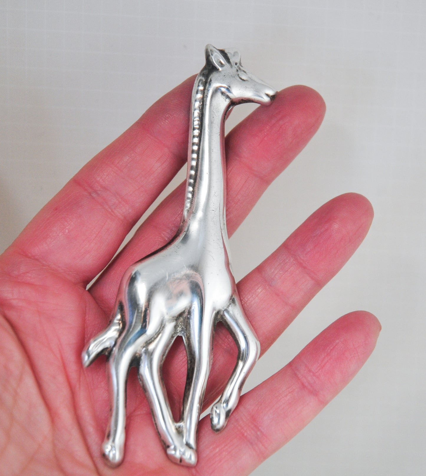 LARGE Sterling Silver Giraffe Brooch