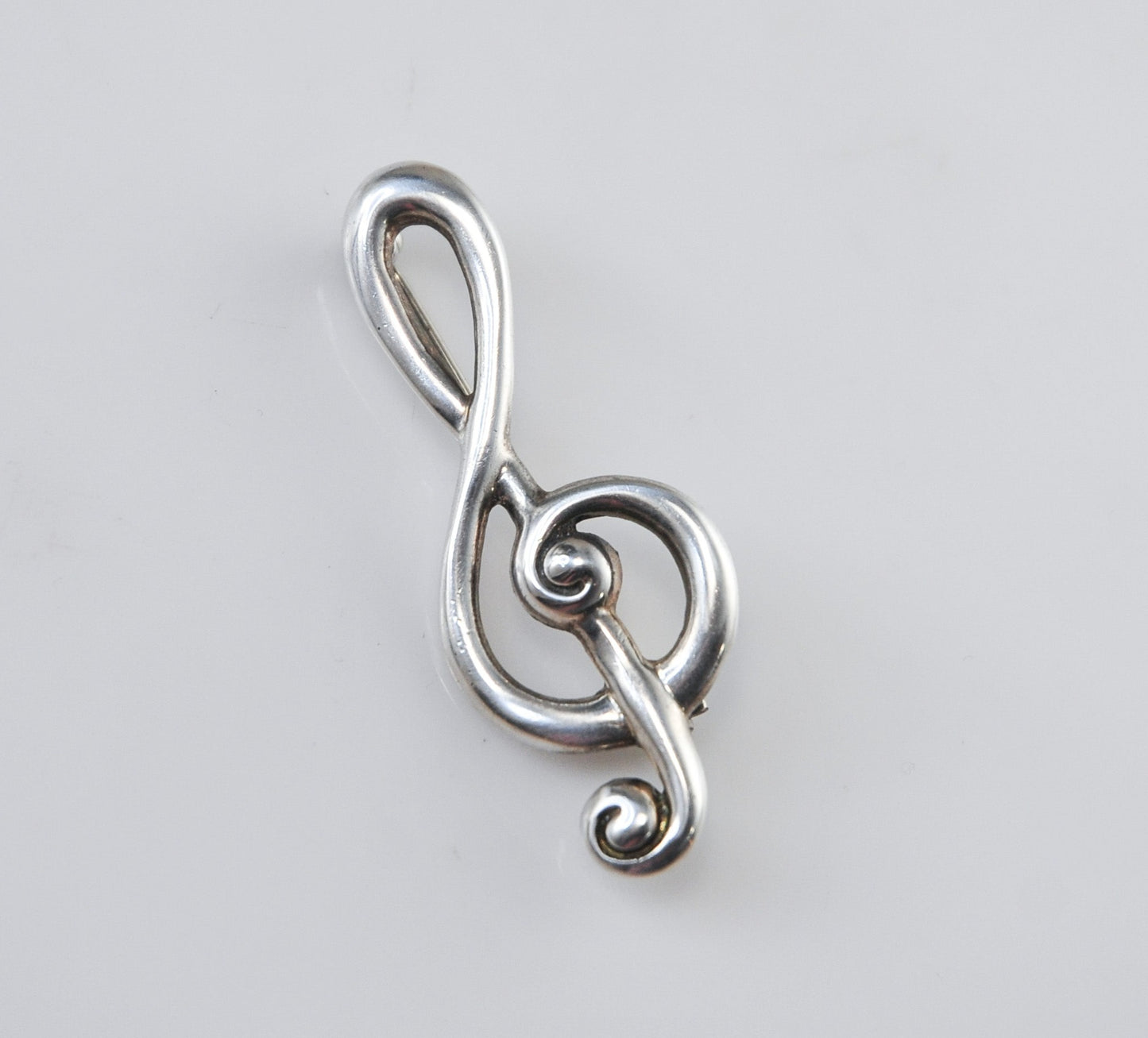 Vintage Taxco Sterling Silver Treble Clef Brooch