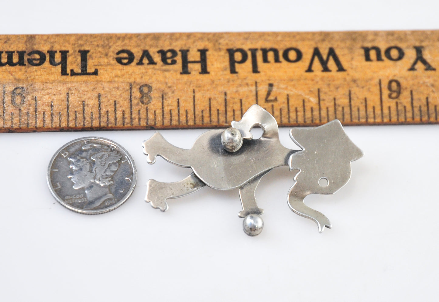 Vintage Designer Sterling Silver Elephant Brooch