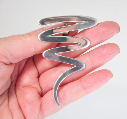 Large Sterling Silver Tornado Brooch Pendant