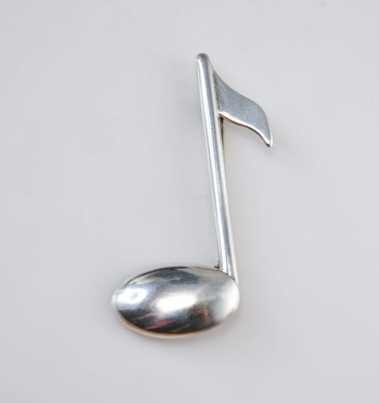 Vintage Beau Sterling Silver Music Note Brooch