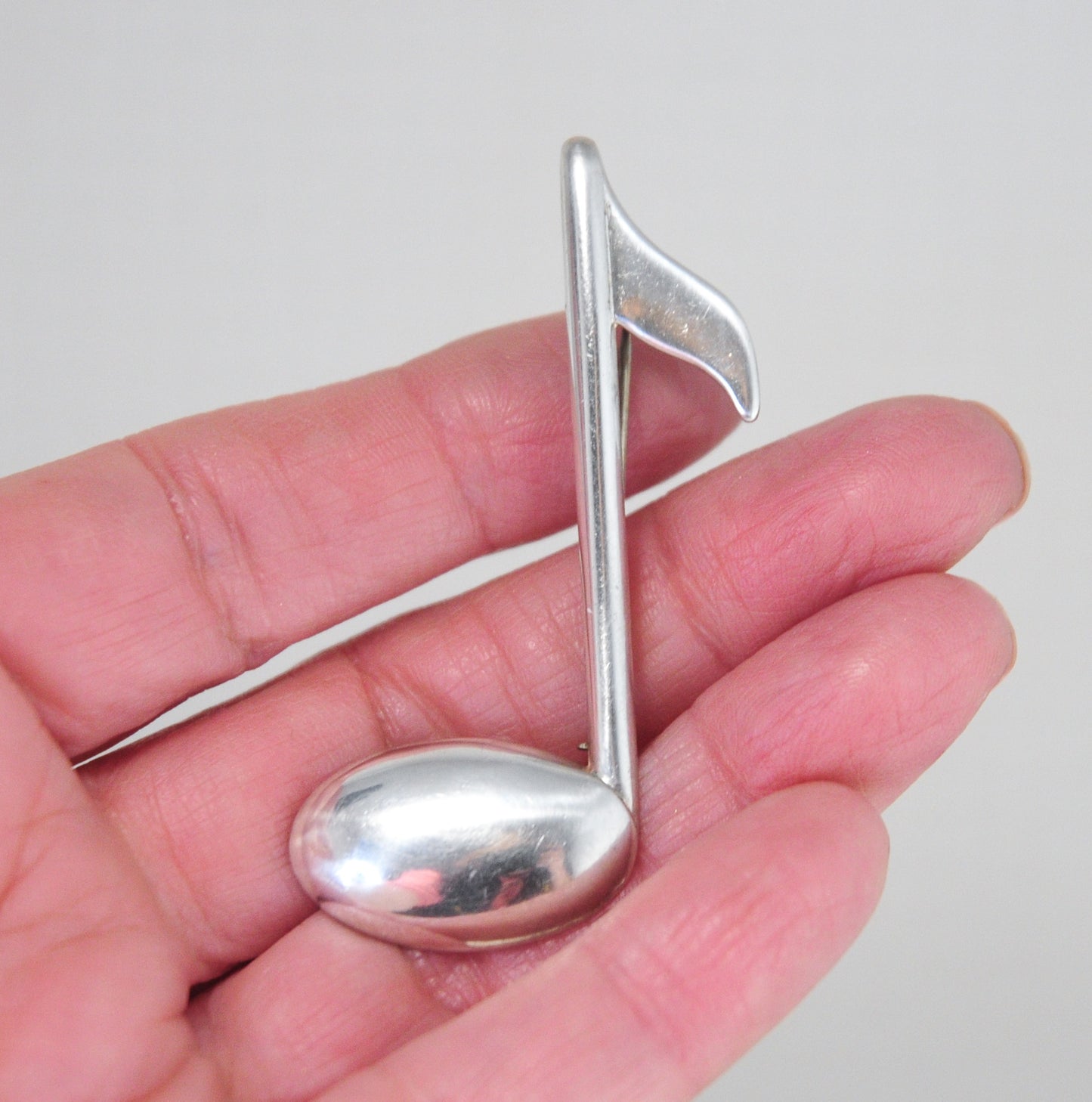 Vintage Beau Sterling Silver Music Note Brooch