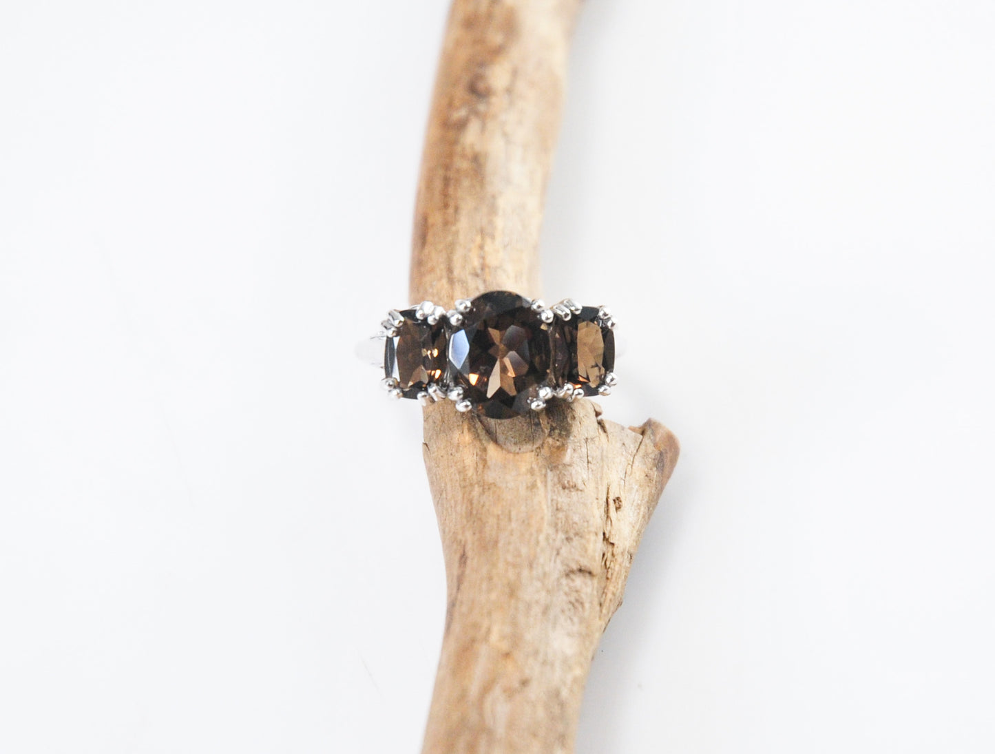 Designer Sterling Silver Smoky Quartz Ring