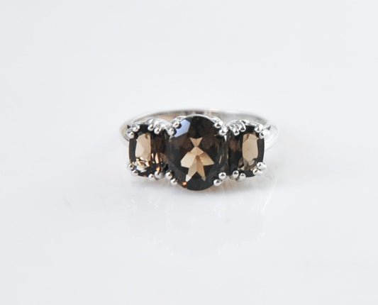 Designer Sterling Silver Smoky Quartz Ring