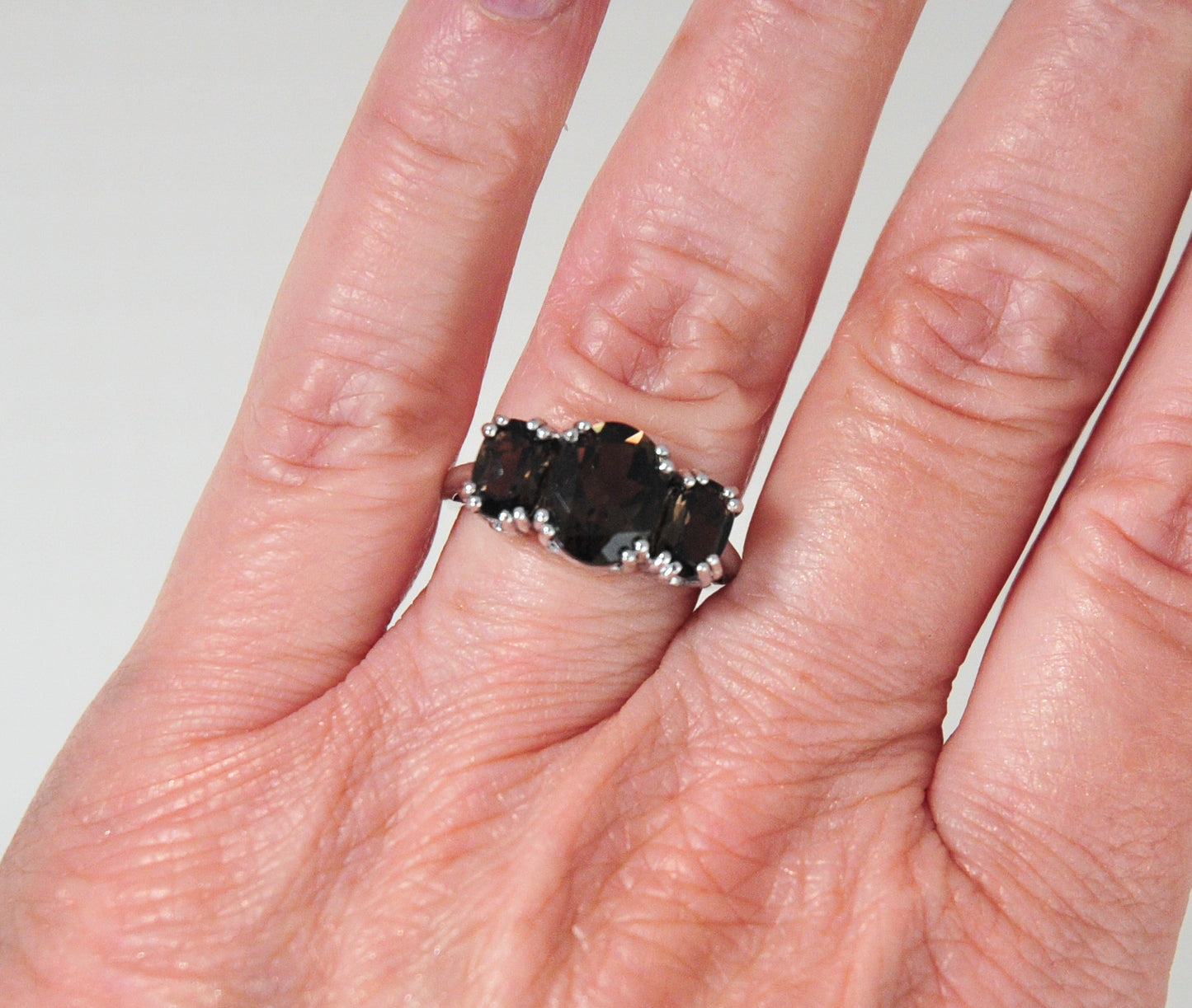 Designer Sterling Silver Smoky Quartz Ring