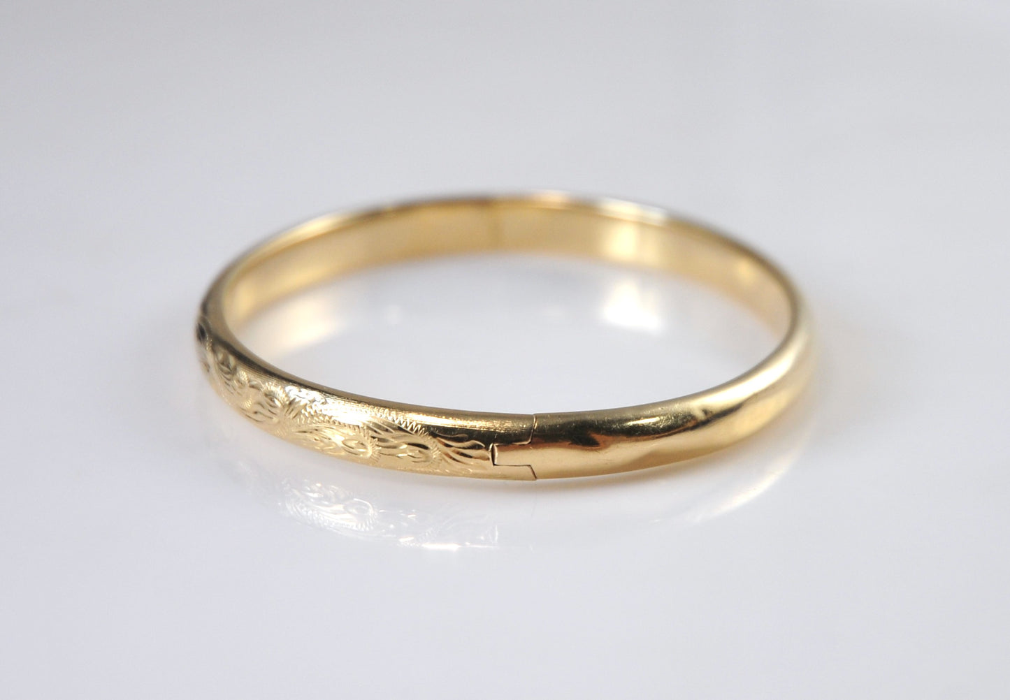 RESERVED for R - Vintage Milor 14K Gold Hinged Bangle Bracelet