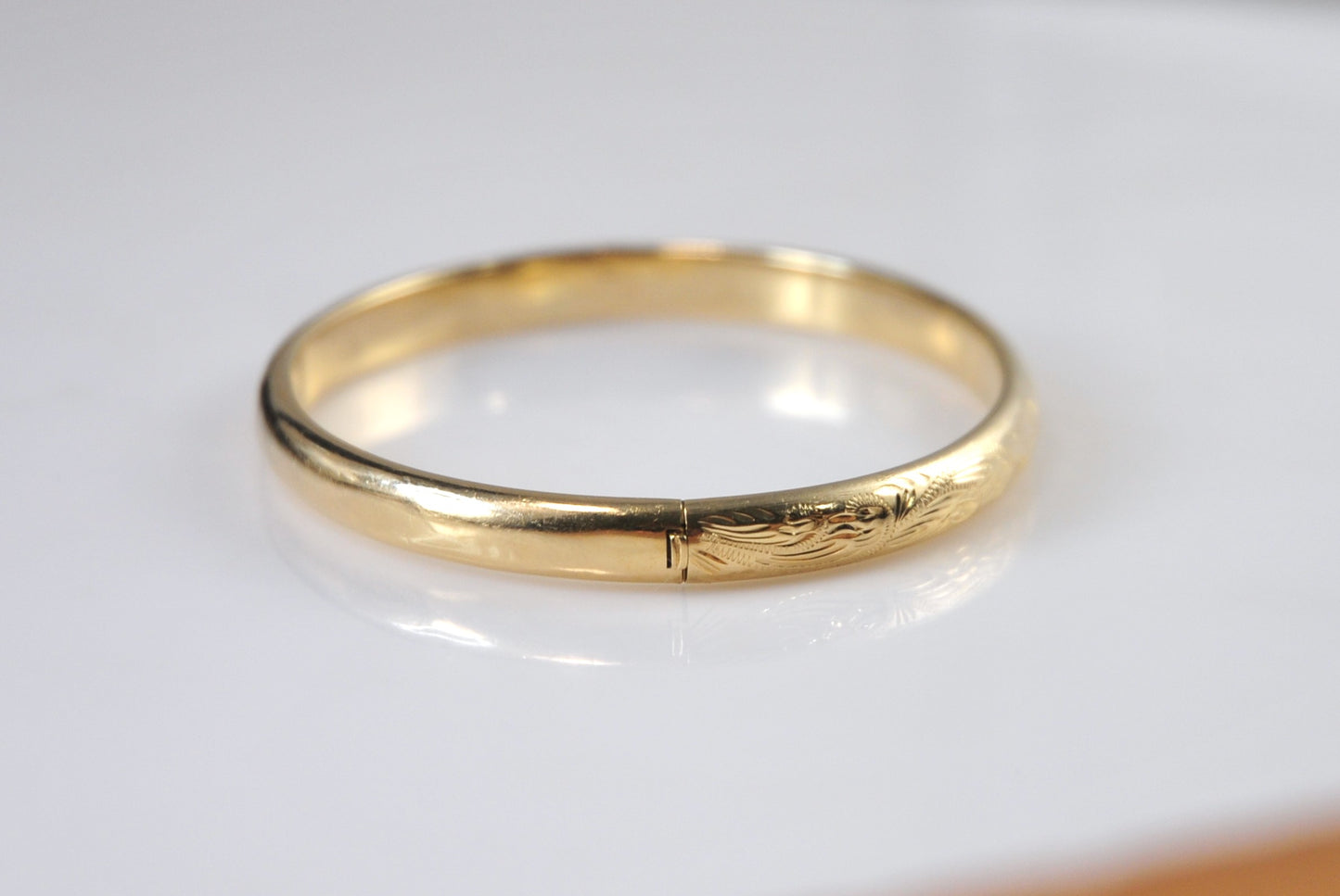 RESERVED for R - Vintage Milor 14K Gold Hinged Bangle Bracelet