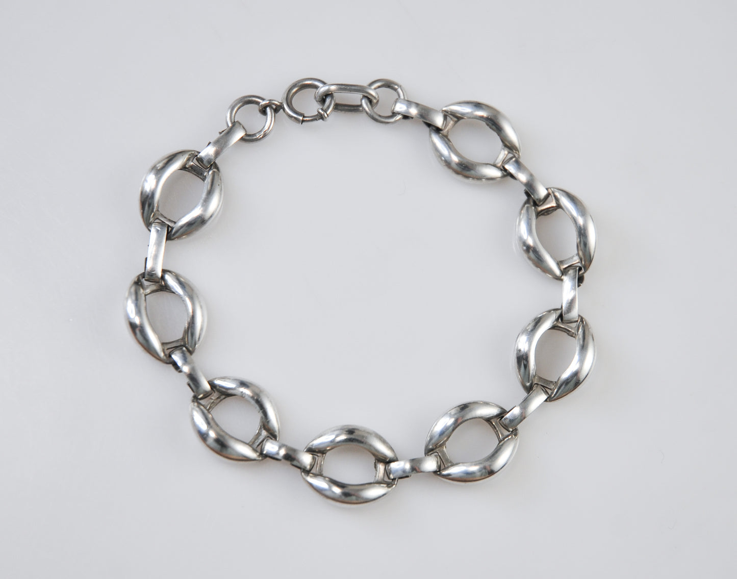 Vintage Sterling Silver Fancy Link Bracelet