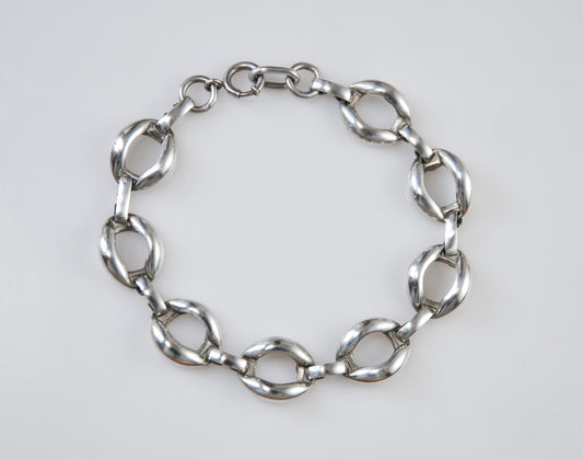 Vintage Sterling Silver Fancy Link Bracelet