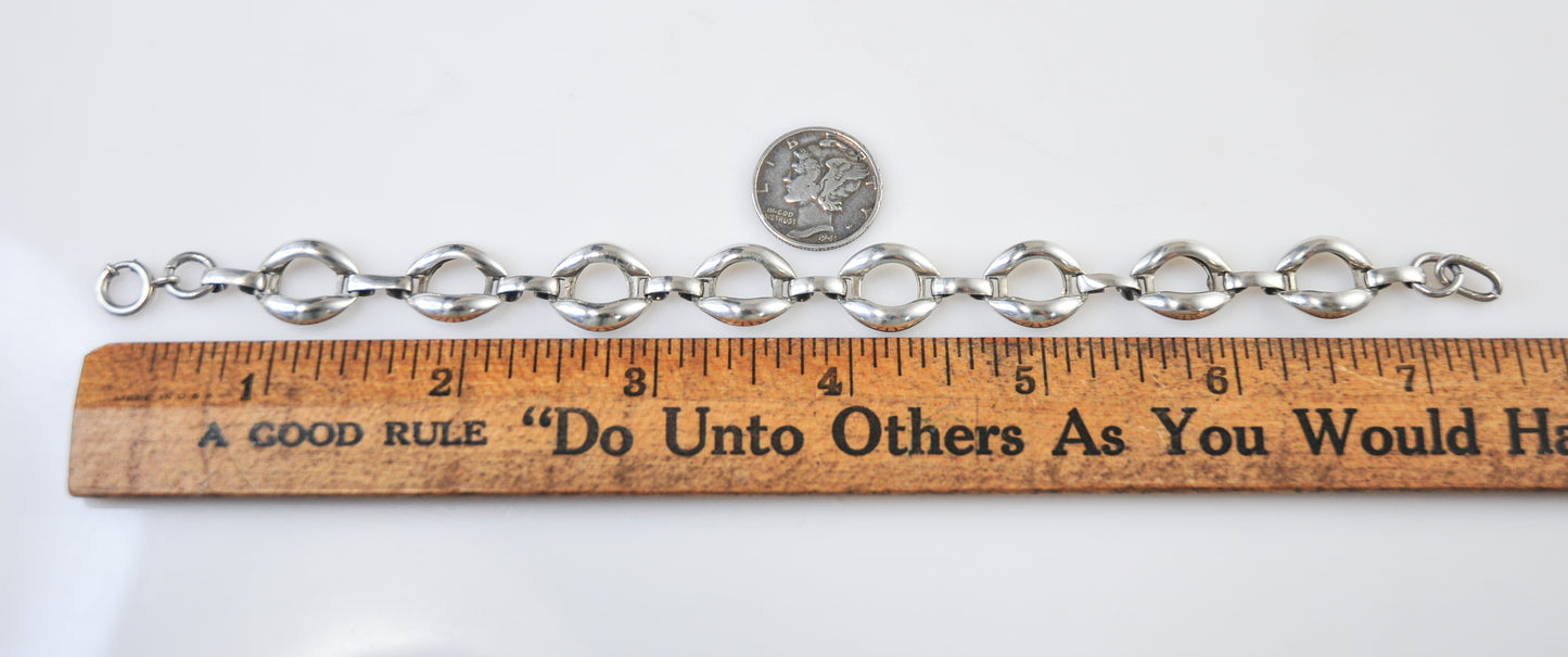 Vintage Sterling Silver Fancy Link Bracelet