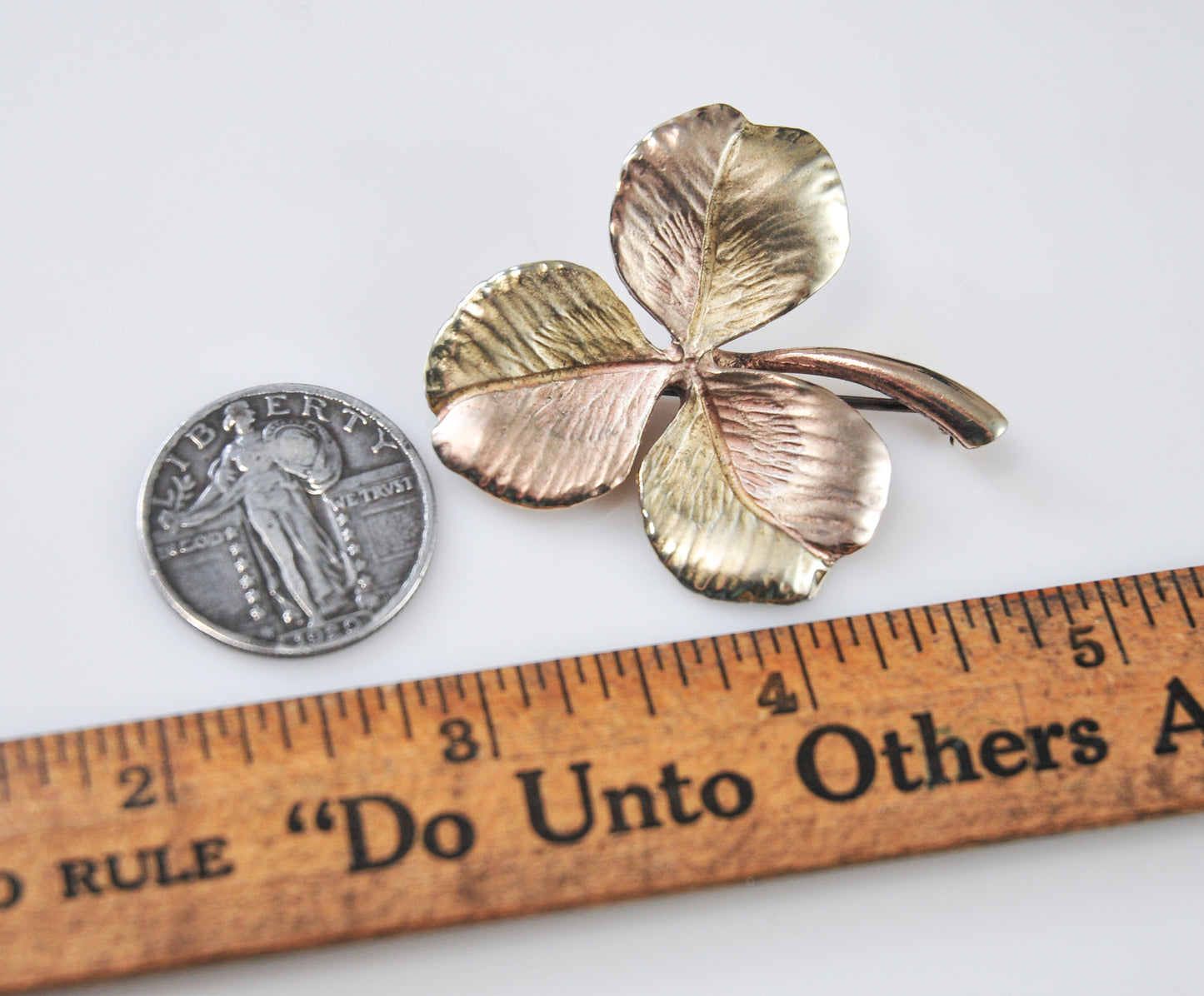 Vintage Napier Gold over Sterling Silver Clover Brooch