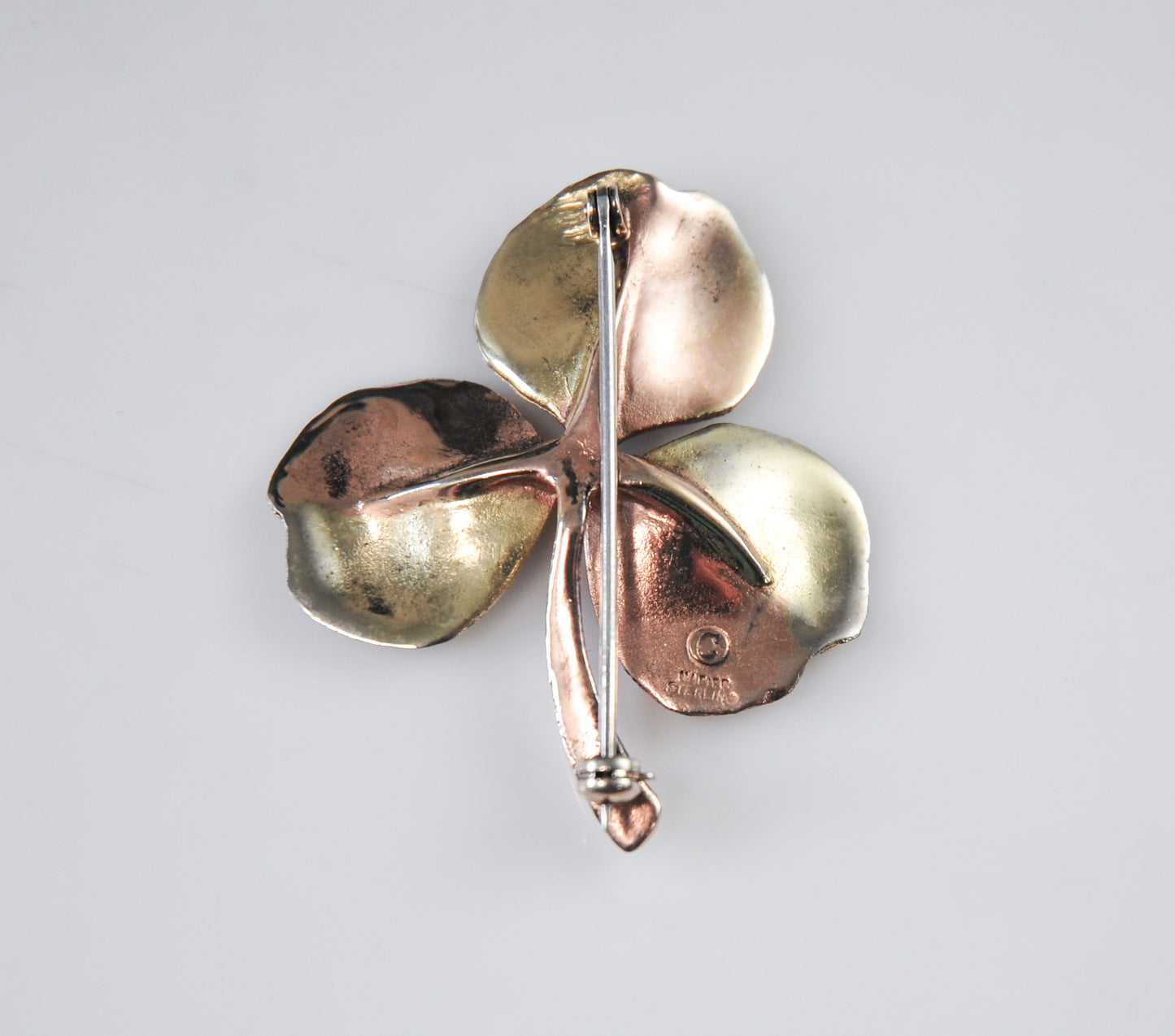 Vintage Napier Gold over Sterling Silver Clover Brooch