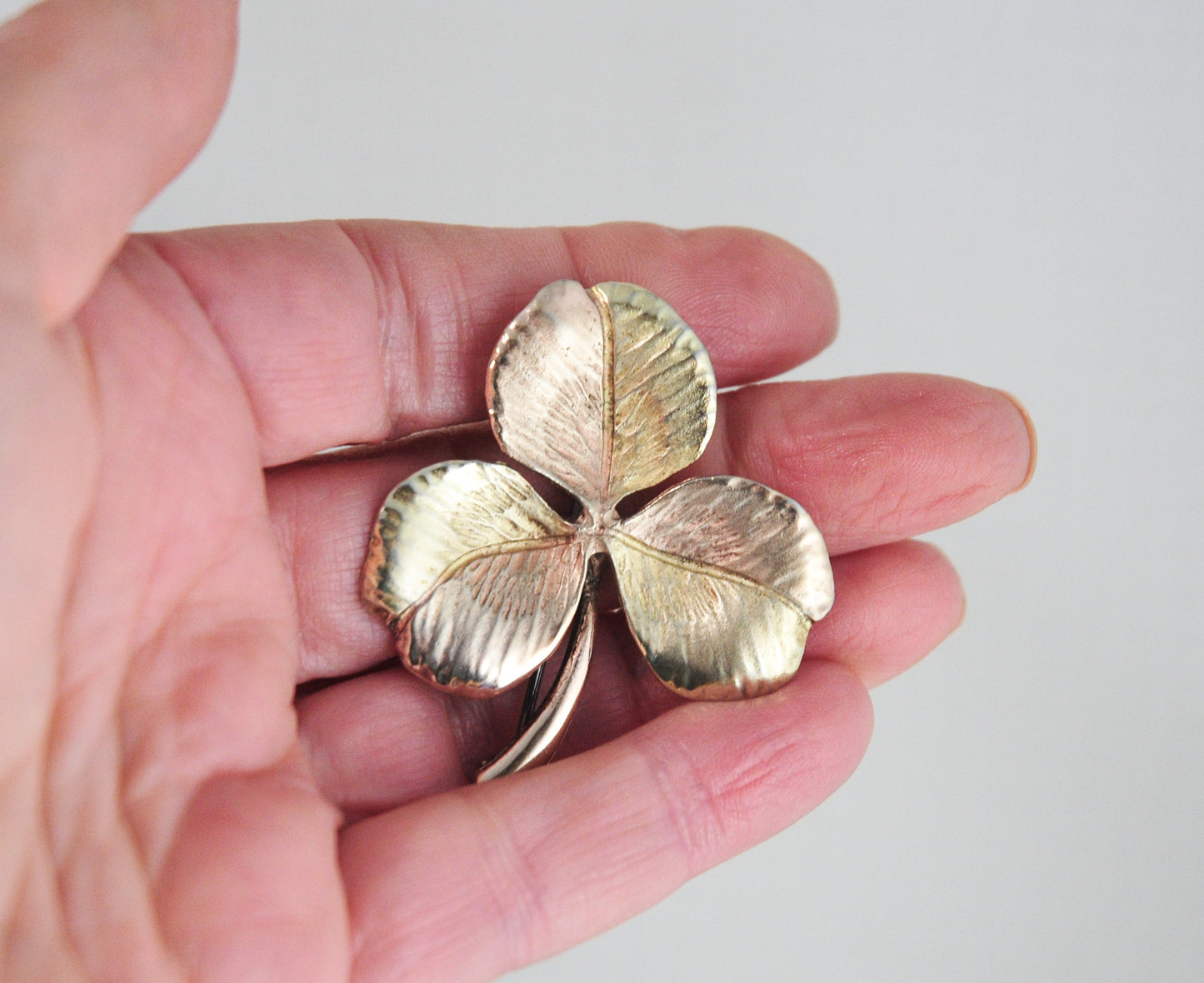 Vintage Napier Gold over Sterling Silver Clover Brooch