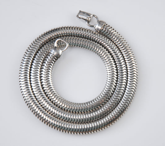 Vintage Forstner Sterling Silver 5mm Omega Snake Chain Choker Necklace