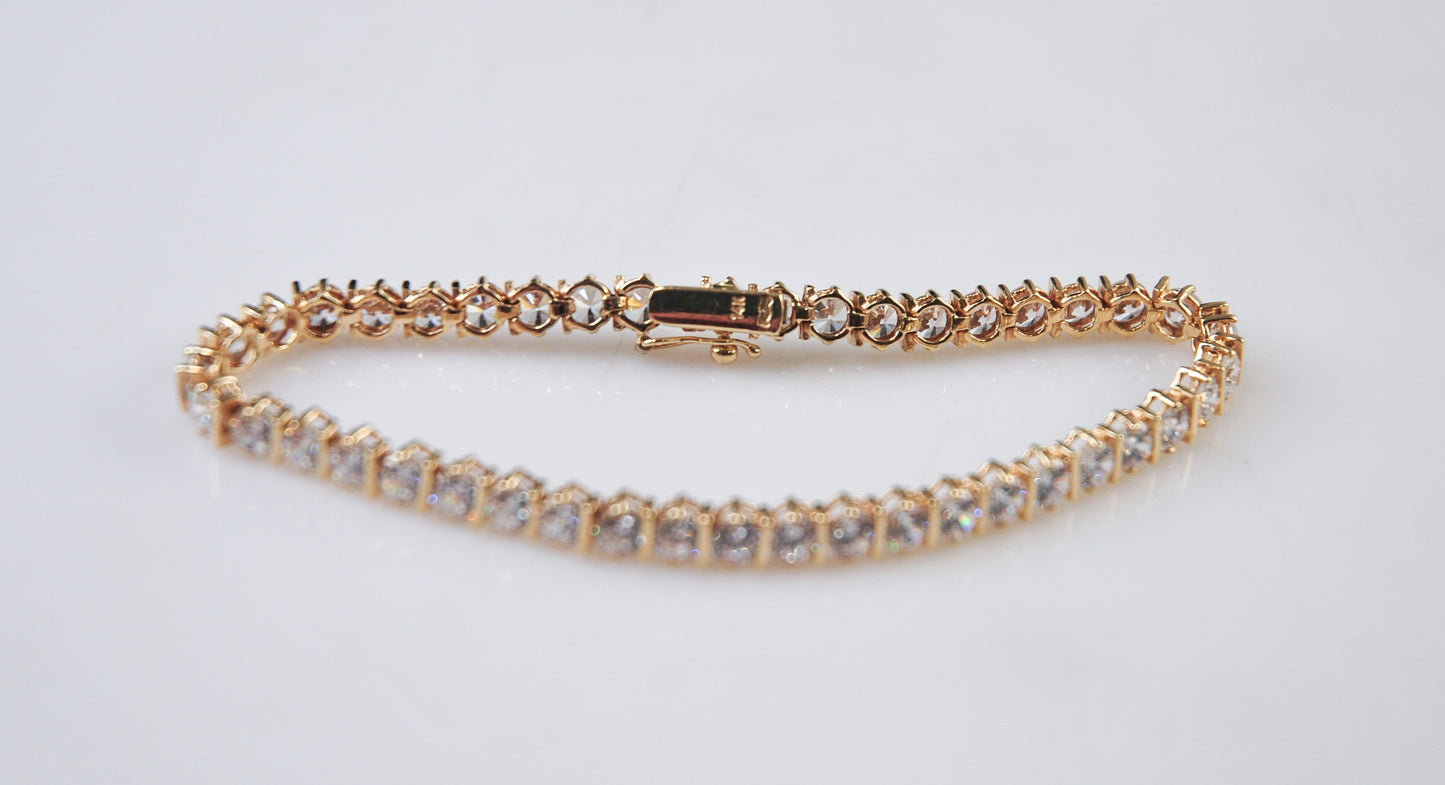 14K Gold CZ Tennis Bracelet