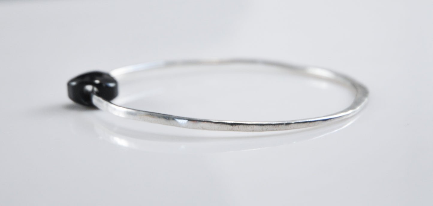 Robert Lee Morris Sterling Silver Hammered Bangle Bracelet