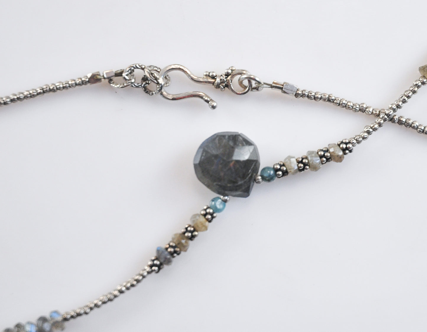 Sterling Silver Labradorite Beaded Choker Necklace