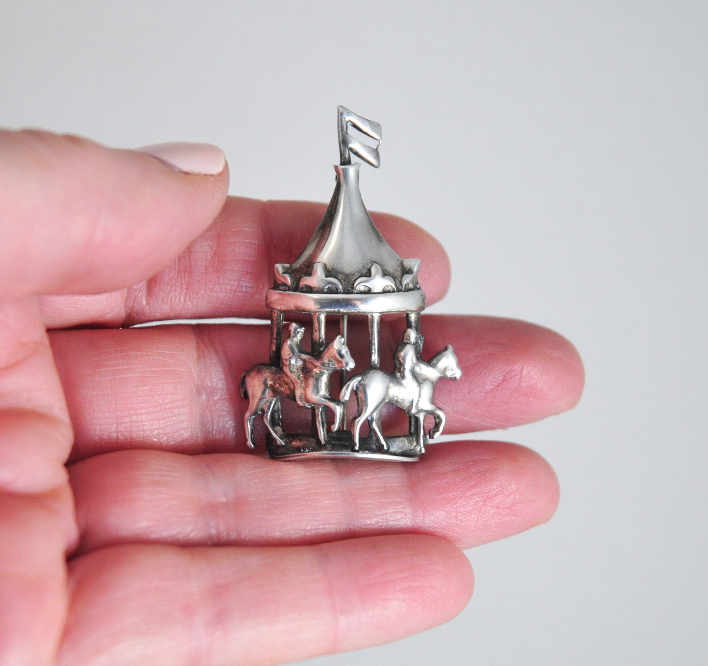 Lang Sterling Silver Carousel Brooch