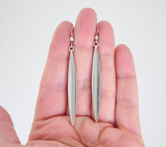 Long Designer Sterling Silver Earrings