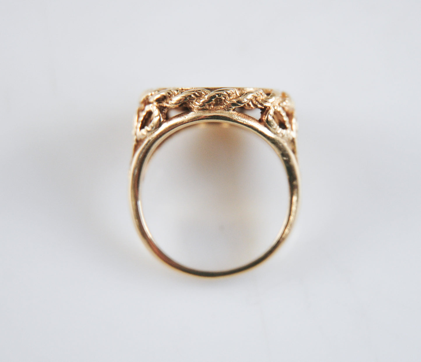 14K Gold 1945 Pesos Coin Ring