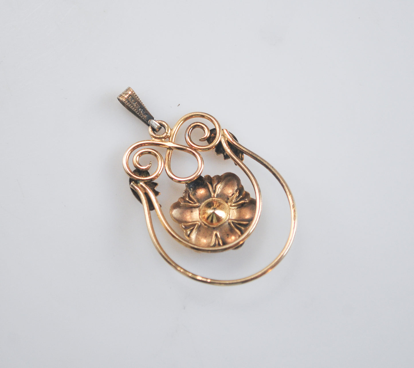 Vintage Signed Gold Filled Flower Pendant