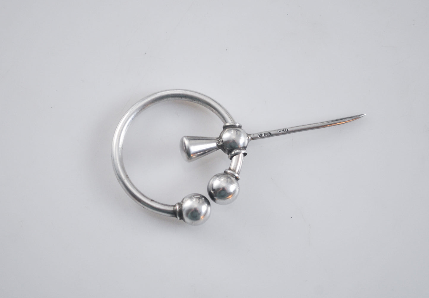 Antique 830 Silver Garment Pin