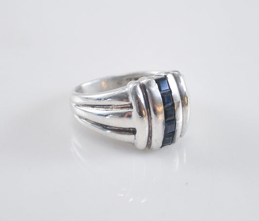 Designer 925 Sterling Silver Sapphire Ring