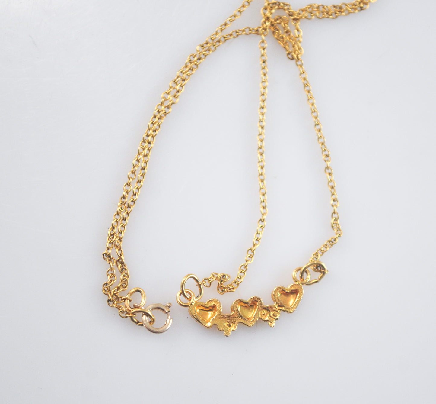 10K Gold Heart Choker Necklace