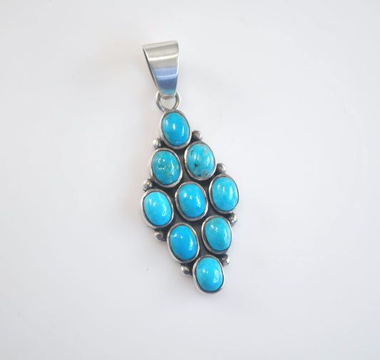 Signed Native American Turquoise Pendant